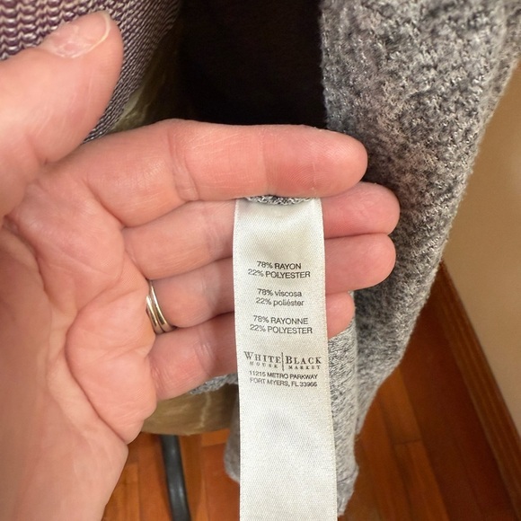 White House Black Market Womens Open Front Duster Long Cardigan Gray Size M - Picture 4 of 4